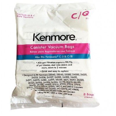 Factory price vacuum cleaner bags  Kenmore C/Q Style 50104  Vacuum Bags 8 Pack  for kenmore Canister vacuum cleaner parts