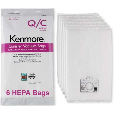 Hot Sale Sears Genuine vacuum bag  6-Pack Kenmore Canister Vacuum Bags 53292 Type Q /C HEPA Cloth vacuum bag Nonwoven bag