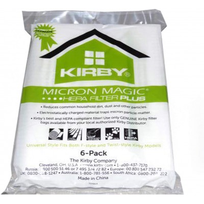 Kirby Micron Magic Plus Vacuum Cleaner Filter bag 6 Pack Hepa cloth  Nonwoven Bag  Kirby 204814 Vacuum bag